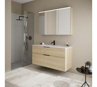 Burgbad Eqio mobile con lavabo slim in ceramica integrato, con armadietto a specchio, SHCP122LF3180C0001G0200, Eqio [Mobili da Bagno > Set Mobili da Bagno]