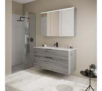 Burgbad Eqio mobile con lavabo Slim in ceramica integrato, con armadietto a specchio, SHCP122RF6015C0001G0200, Eqio [Mobili da Bagno > Set Mobili da Bagno]