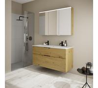 Burgbad Eqio mobile con lavabo slim in ceramica integrato, SHCQ122RF5662C0001G0200, Eqio [Mobili da Bagno > Set Mobili da Bagno]