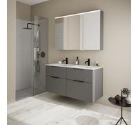 Burgbad Eqio mobile con lavabo slim in ceramica integrato, SHCR122RF6584C0001G0200, Eqio [Mobili da Bagno > Set Mobili da Bagno]