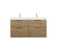 burgbad Eqio Slim double lavabo en céramique, meuble sous-lavabo avec éclairage LED inclus, avec 4 tiroirs, 1220x490x640mm, SHCA122F5662C0001G0146, SHCA122F5662C0001G0146, Colorazione: Decoro urbano i