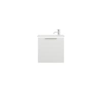 burgbad Eqio Slim lavabo en céramique avec meuble sous-lavabo et éclairage LED, 520x310x520mm, SHCH052F2009C0001G0146, SHCH052F2009C0001G0146, Colorazione: Bianco lucido / Bianco lucido, maniglia crom