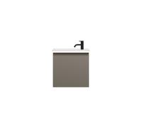 burgbad Eqio Slim lavabo en céramique avec meuble sous-lavabo et éclairage LED, 520x310x520mm, SHCH052F2010C0001G0252, SHCH052F2010C0001G0252, Colorazione: Grigio lucido / Grigio lucido, maniglia nera