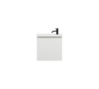 burgbad Eqio Slim lavabo en céramique avec meuble sous-lavabo et éclairage LED, 520x310x520mm, SHCH052F6582C0001G0252, SHCH052F6582C0001G0252, Colorazione: Bianco opaco / Bianco opaco, maniglia nera o