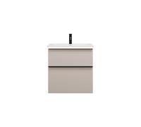 burgbad Eqio Slim lavabo en céramique avec meuble sous-lavabo et éclairage LED, 620x490x640mm, SHBU062F6583C0001G0252, SHBU062F6583C0001G0252, Colorazione: Grigio chiaro opaco / Grigio chiaro opaco, m