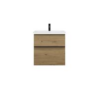 burgbad Eqio Slim lavabo en céramique avec meuble sous-lavabo et éclairage LED, 620x490x640mm, SHBU062F5662C0001G0252, SHBU062F5662C0001G0252, Colorazione: Rovere decoro Urban / Rovere decoro Urban, f