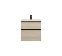 burgbad Eqio Slim lavabo en céramique avec meuble sous-lavabo et éclairage LED, 620x490x640mm, SHBU062F3180C0001G0252, SHBU062F3180C0001G0252, Colorazione: Rovere decoro Cashmere / Rovere decoro Cashm