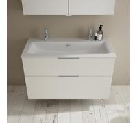 Burgbad Eqio slim lavabo in ceramica con mobile, 2 scomparti estraibili, SHBV102F2009C0001G0146, Eqio [Mobili da Bagno > Mobili da Bagno con Lavabo Integrato]