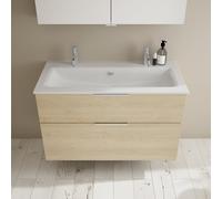 Burgbad Eqio slim lavabo in ceramica con mobile, 2 scomparti estraibili, SHBV102F3180C0001G0146, Eqio [Mobili da Bagno > Mobili da Bagno con Lavabo Integrato]
