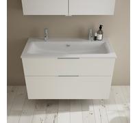 Burgbad Eqio slim lavabo in ceramica con mobile, 2 scomparti estraibili, SHBV102F6582C0001G0146, Eqio [Mobili da Bagno > Mobili da Bagno con Lavabo Integrato]