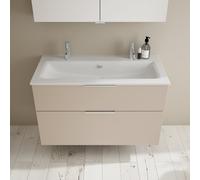 Burgbad Eqio slim lavabo in ceramica con mobile, 2 scomparti estraibili, SHBV102F6583C0001G0146, Eqio [Mobili da Bagno > Mobili con Doppio Lavabo]