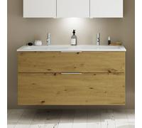 Burgbad Eqio slim lavabo in ceramica con mobile, 2 scomparti estraibili, SHBX122F5662C0001G0146, Eqio [Mobili da Bagno > Mobili da Bagno con Lavabo Integrato]