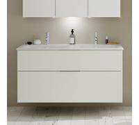 Burgbad Eqio slim lavabo in ceramica con mobile, 2 scomparti estraibili, SHBX122F6582C0001G0146, Eqio [Mobili da Bagno > Mobili da Bagno con Lavabo Integrato]