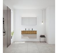 Burgbad Fiumo 2.0 mobile con doppio lavabo, con armadietto a specchio, SHGZ122F6924FOT57C0001G0200, Fiumo 2.0 [Mobili da Bagno > Set Mobili da Bagno]