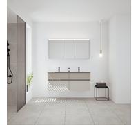 Burgbad Fiumo 2.0 mobile con doppio lavabo, con armadietto a specchio, SHGZ142LF6923FOT60C0001G0200, Fiumo 2.0 [Mobili da Bagno > Set Mobili da Bagno]