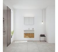 Burgbad Fiumo 2.0 mobile con lavabo, con armadietto a specchio, SHGX082F6928FOT2C0001G0146, Fiumo 2.0 [Mobili da Bagno > Set Mobili da Bagno]