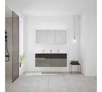 Burgbad Fiumo 2.0 mobile con lavabo integrato, con armadietto a specchio, SHHA142LF6926FOT56C0001G0223, Fiumo 2.0 [Mobili da Bagno > Set Mobili da Bagno]