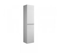 burgbad Fiumo armoire haute, avec 2 portes, avec structure plissée, arrêt de porte à gauche, 1600 x 350mm, HSLX035LF3956G0200, HSLX035LF3956G0200, Colorazione: Bianco opaco / Bianco opaco, maniglia ne