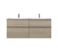burgbad Fiumo double lavabo en fonte minérale avec meuble sous-lavabo, largeur 1420mm, SGGR142F3959G0146, SGGR142F3959G0146, Colorazione: Rovere Decor Cashmere / Rovere Decor Cashmere Decor Cashmere,
