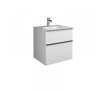 burgbad Fiumo, lavabo en fonte minérale avec meuble sous-lavabo, avec façade plissée largeur 620mm, SFXN062F3957G0200, SFXN062F3957G0200, Colorazione: Blu ghiaccio opaco / blu ghiaccio opaco, maniglia