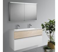 Burgbad Fiumo mobile con doppio lavabo, con armadietto a specchio, SFXW122F3956FOT45C0001G0146, Fiumo [Mobili da Bagno > Set Mobili da Bagno]