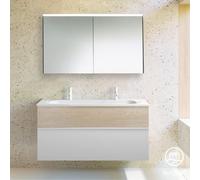 Burgbad Fiumo mobile con doppio lavabo, con armadietto a specchio, SFXW122F3956FOT45C0001G0223, Fiumo [Mobili da Bagno > Set Mobili da Bagno]