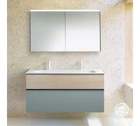 Burgbad Fiumo mobile con doppio lavabo, con armadietto a specchio, SFXW122F3957FOT45C0001G0200, Fiumo [Mobili da Bagno > Set Mobili da Bagno]