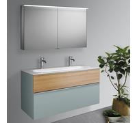 Burgbad Fiumo mobile con doppio lavabo, con armadietto a specchio, SFXW122F3957FOT52C0001G0146, Fiumo [Mobili da Bagno > Set Mobili da Bagno]