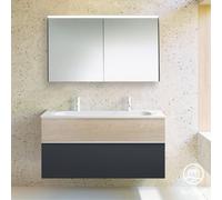 Burgbad Fiumo mobile con doppio lavabo, con armadietto a specchio, SFXW122F3958FOT45C0001G0223, Fiumo [Mobili da Bagno > Set Mobili da Bagno]