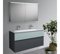 Burgbad Fiumo mobile con doppio lavabo, con armadietto a specchio, SFXW122F3958FOT55C0001G0200, Fiumo [Mobili da Bagno > Set Mobili da Bagno]