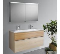 Burgbad Fiumo mobile con doppio lavabo, con armadietto a specchio, SFXW122F3959FOT52C0001G0146, Fiumo [Mobili da Bagno > Set Mobili da Bagno]