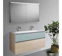 Burgbad Fiumo mobile con doppio lavabo, con armadietto a specchio, SFXW122F3959FOT55C0001G0200, Fiumo [Mobili da Bagno > Set Mobili da Bagno]
