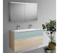 Burgbad Fiumo mobile con doppio lavabo, con armadietto a specchio, SFXW122F3959FOT55C0001G0223, Fiumo [Mobili da Bagno > Set Mobili da Bagno]