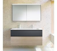 Burgbad Fiumo mobile con doppio lavabo, con armadietto a specchio, SFXW122F3959FOT56C0001G0200, Fiumo [Mobili da Bagno > Set Mobili da Bagno]