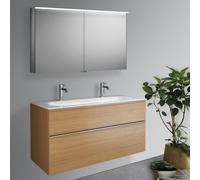 Burgbad Fiumo mobile con doppio lavabo, con armadietto a specchio, SFXW122F3960C0001G0146, Fiumo [Mobili da Bagno > Set Mobili da Bagno]