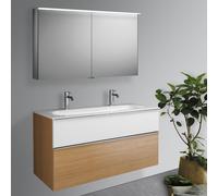 Burgbad Fiumo mobile con doppio lavabo, con armadietto a specchio, SFXW122F3960FOT2C0001G0146, Fiumo [Mobili da Bagno > Set Mobili da Bagno]