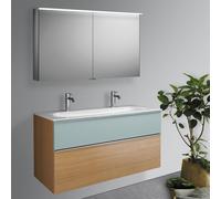 Burgbad Fiumo mobile con doppio lavabo, con armadietto a specchio, SFXW122F3960FOT55C0001G0146, Fiumo [Mobili da Bagno > Set Mobili da Bagno]