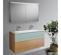 Burgbad Fiumo mobile con doppio lavabo, con armadietto a specchio, SFXW122F3960FOT55C0001G0223, Fiumo [Mobili da Bagno > Set Mobili da Bagno]