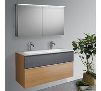 Burgbad Fiumo mobile con doppio lavabo, con armadietto a specchio, SFXW122F3960FOT56C0001G0146, Fiumo [Mobili da Bagno > Set Mobili da Bagno]