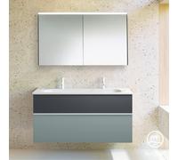 Burgbad Fiumo mobile con lavabo doppio, con armadietto a specchio, SFXW122F3957FOT56C0001G0223, Fiumo [Mobili da Bagno > Set Mobili da Bagno]