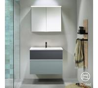 Burgbad Fiumo mobile con lavabo integrato, con armadietto a specchio, SFXV082F3957FOT56C0001G0223, Fiumo [Mobili da Bagno > Set Mobili da Bagno]
