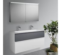 Burgbad Fiumo mobile con lavabo integrato, con armadietto a specchio, SFXW122F3956FOT56C0001G0146, Fiumo [Mobili da Bagno > Set Mobili da Bagno]