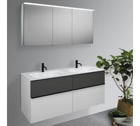 Burgbad Fiumo mobile con lavabo integrato, con armadietto a specchio, SGGT142LF3956FOT56C0001G0200, Fiumo [Mobili da Bagno > Set Mobili da Bagno]