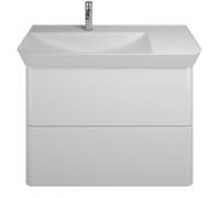 burgbad Iveo lavabo en fonte minérale avec meuble sous-lavabo, version gauche, largeur : 1000mm, SFEO100LF2833G0161, SFEO100LF2833G0161, Colorazione: Bianco Lucido / Melamina Bianco, impugnatura verti