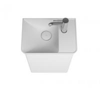 burgbad Iveo lavabo en fonte minérale avec meuble sous-lavabo, version gauche, largeur : 440mm, SFFZ044LF2833G0161, SFFZ044LF2833G0161, Colorazione: Bianco Lucido / Melamina Bianco, impugnatura vertic