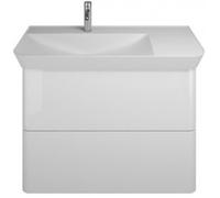 burgbad Iveo lavabo en fonte minérale avec meuble sous-lavabo, version gauche, largeur : 800mm, SFEO080LF2833G0161, SFEO080LF2833G0161, Colorazione: Bianco Lucido / Melamina Bianco, impugnatura vertic