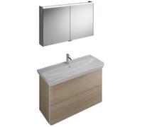 burgbad Iveo set vasque céramique avec meuble sous-lavabo, largeur : 1200mm, SFHJ120F2747G0161, SFHJ120F2747G0161, Colorazione: Rovere Decor Cashmere / Rovere Decor Cashmere, impugnatura verticale Bia