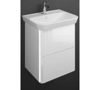 burgbad Iveo vasque en céramique avec meuble sous-lavabo, avec éclairage LED pour meuble sous-lavabo, largeur : 650mm, SFEY065F2833G0169, SFEY065F2833G0169, Colorazione: Bianco High Gloss / Melamina B