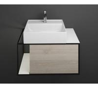 burgbad Junit lavabo en céramique avec meuble sous-lavabo SFKQ076, avec éclairage LED du meuble sous-lavabo, version gauche, largeur : 765mm, SFKQ076LF3151G0175, SFKQ076LF3151G0175, Colorazione: Decor