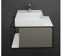 burgbad Junit lavabo en céramique avec meuble sous-lavabo SFKQ076, avec éclairage LED du meuble sous-lavabo, version gauche, largeur : 765mm, SFKQ076LF3149G0175, SFKQ076LF3149G0175, Colorazione: Grigi